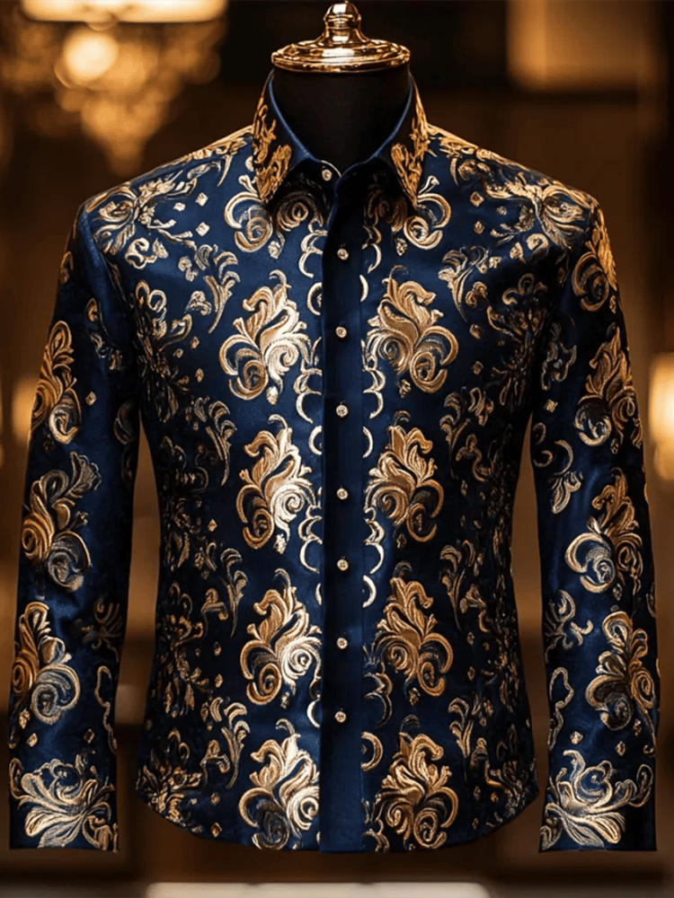 Men's Satin Luxe Long Sleeve Button Down Shirt