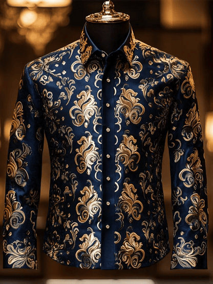 Men's Satin Luxe Long Sleeve Button Down Shirt