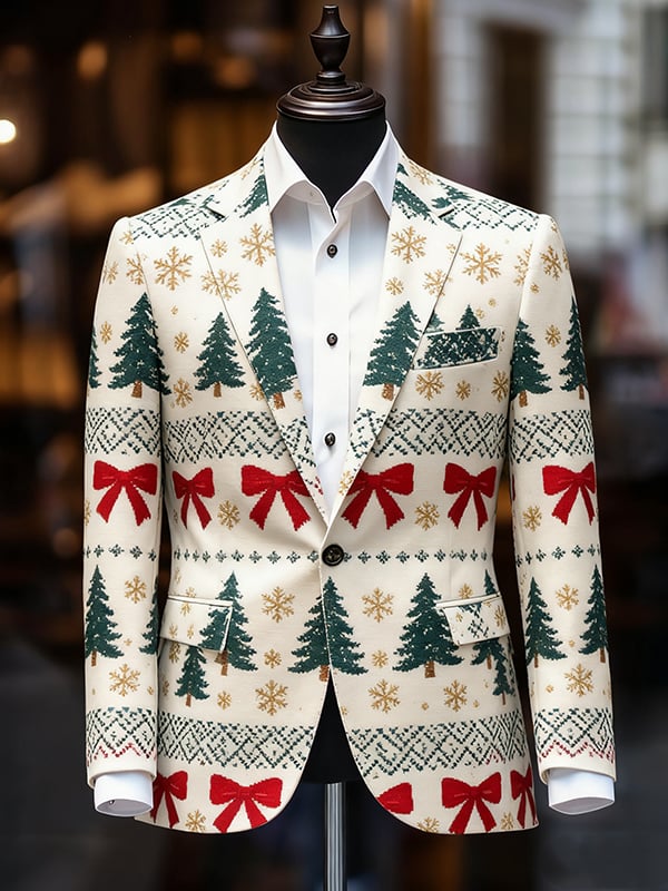 Men's Business Casual Christmas Suit Outerwear