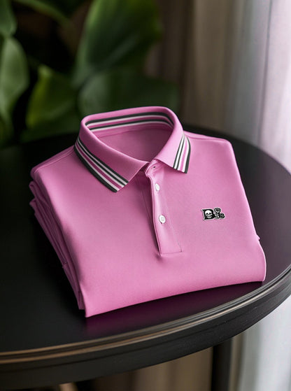 Men's Business Casual Button Short Sleeve Polo Shirt