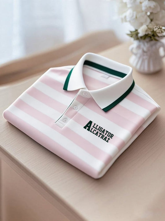 Men's Smart Casual (Alligator Alcatraz) Logo Button Short Sleeve Polo Shirt