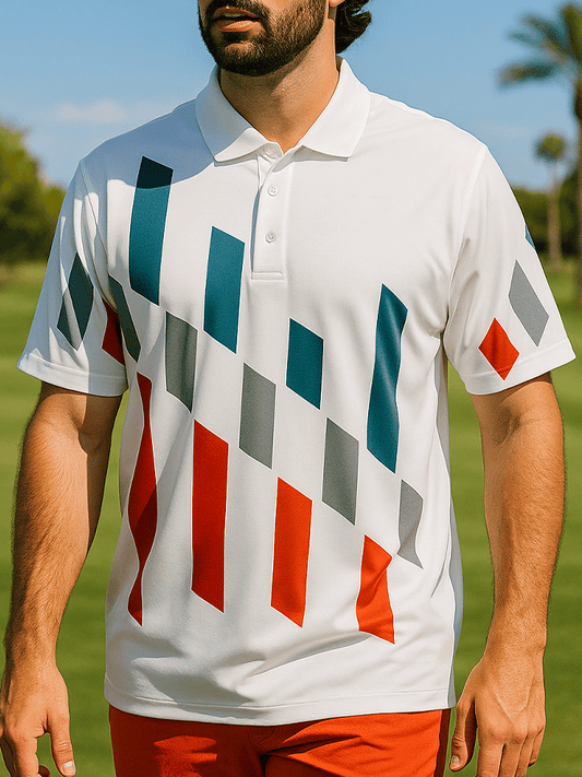 Men's basic daily casual stitching sports contrast color short-sleeved