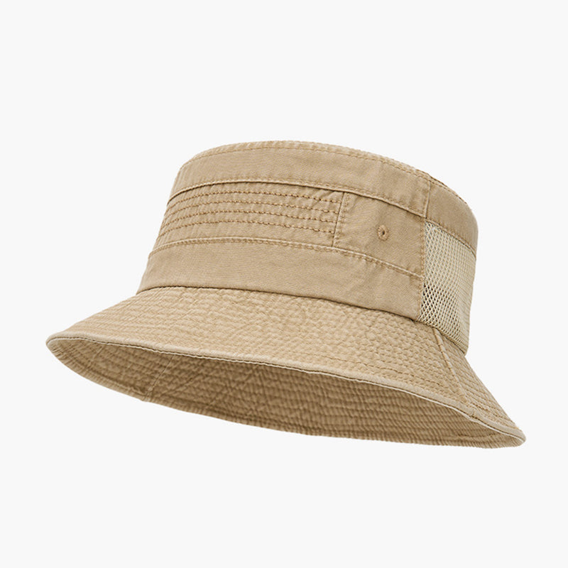 Men's Retro Washed Denim Mesh Patchwork Bucket Hat