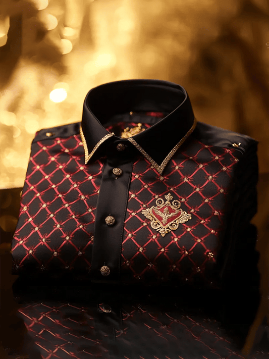 Men's Satin Luxe Print Short Sleeve Button Shirt