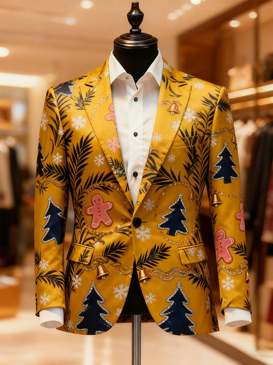 Men's Business Casual Christmas Suit Outerwear