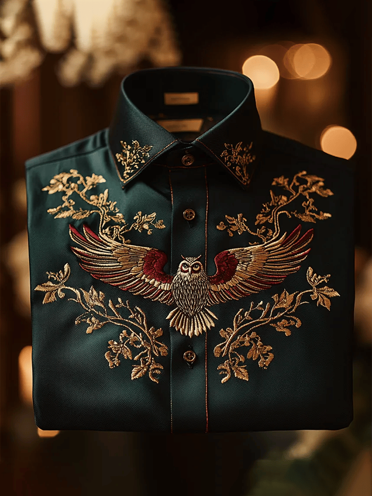 Men's Satin Luxe Long Sleeve Button Down Shirt