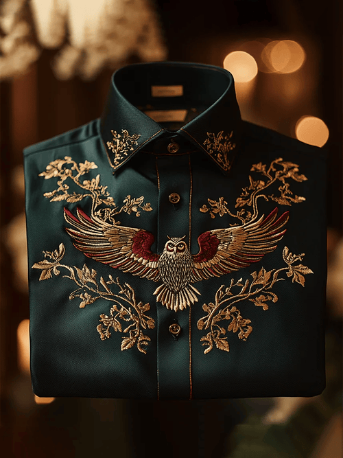 Men's Satin Luxe Long Sleeve Button Down Shirt