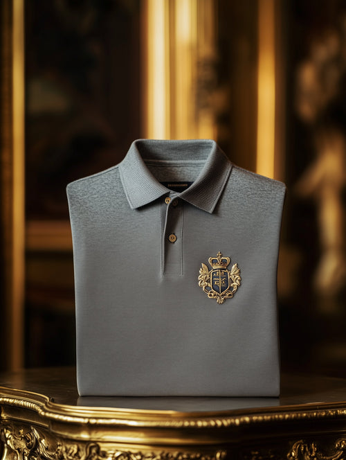 Men's Business Casual Button Old Money Short Sleeve Polo Shirt