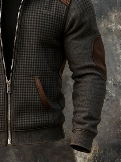 Men's Vintage Warm Suede Stitching Fur Lapel Western Jacket