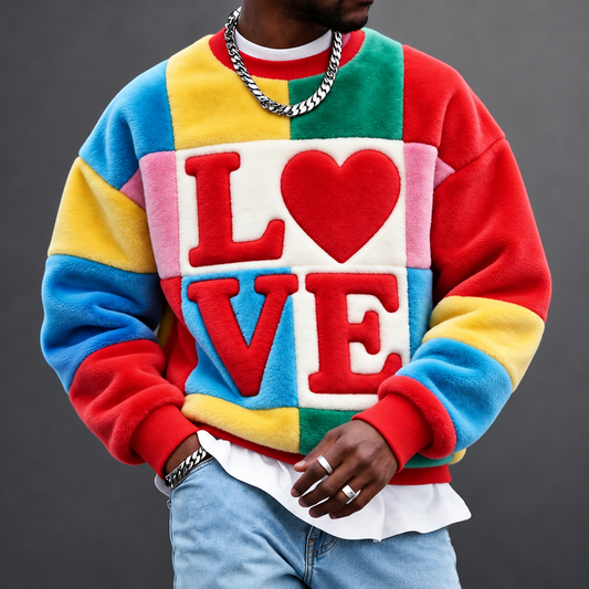 Men's “Love” Print Crewneck Sweatshirt