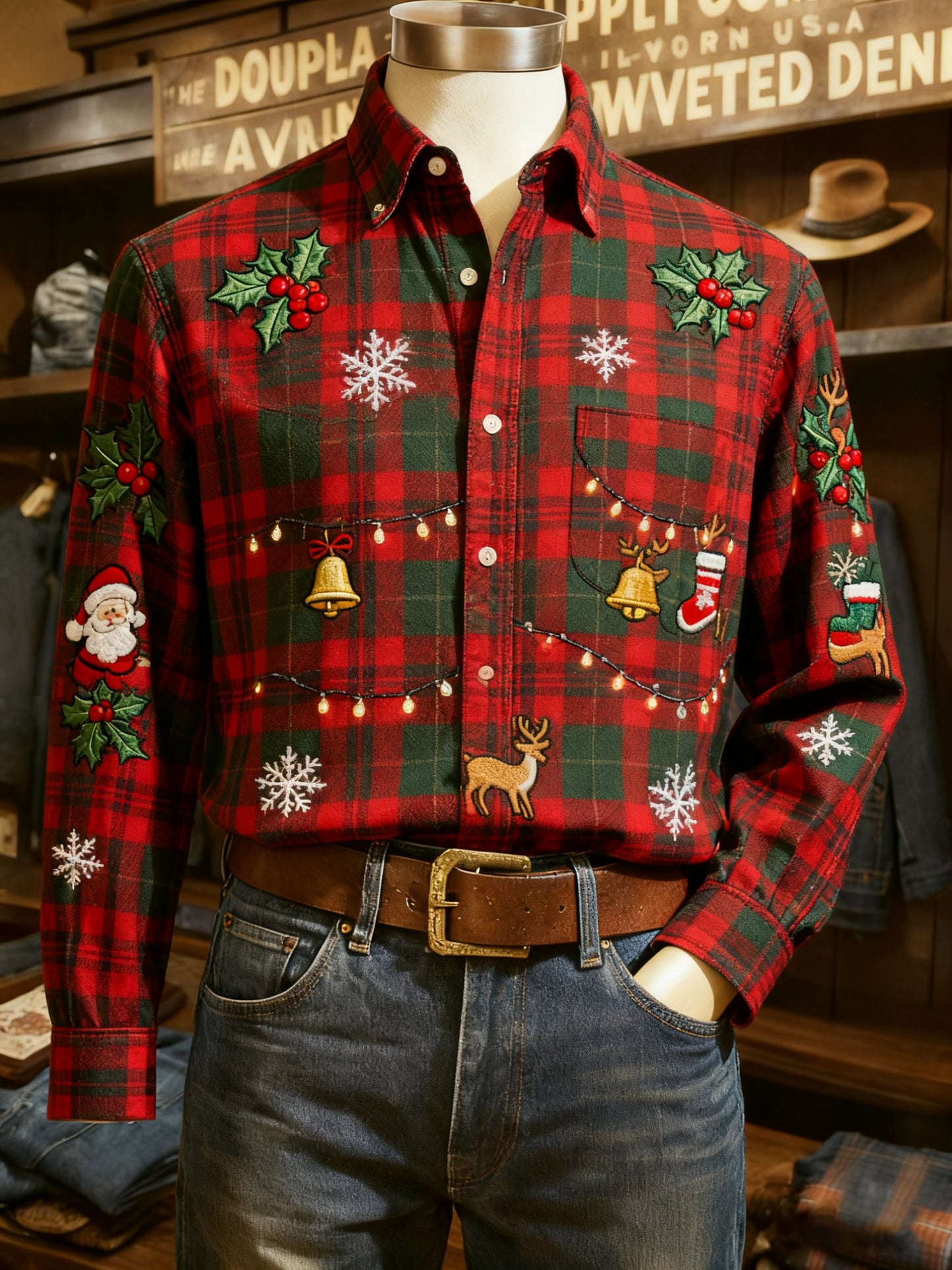Men's Casual Christmas Long Sleeve Shirt