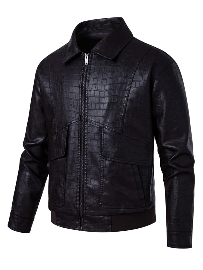Men'S Lapel Loose Casual Motorcycle Leather Jacket