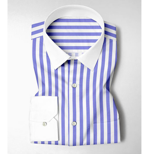 Blue and White Stripes Dress Shirt