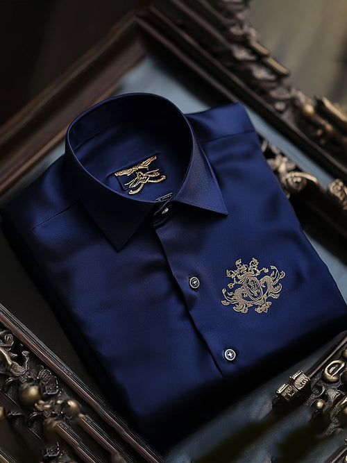Men's Satin Luxe Long Sleeve Button Down Shirt