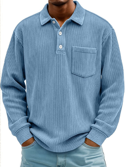 Men's Vintage Corduroy Pocket Polo Shirt