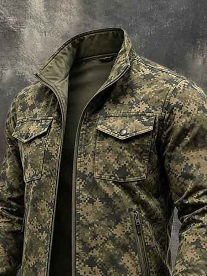 Men's Vintage Cotton Camouflage Utility Jacket