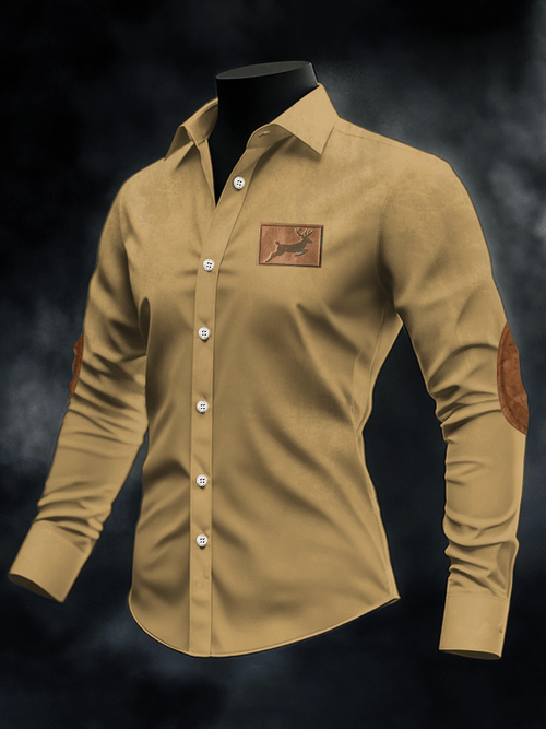 Men's Retro Elk Print Casual Shirt
