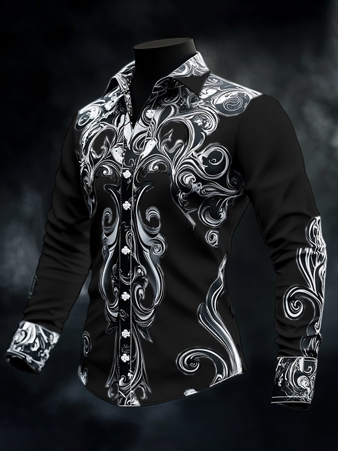 Men's Vintage Art Skull Shirt