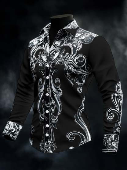 Men's Vintage Art Skull Shirt