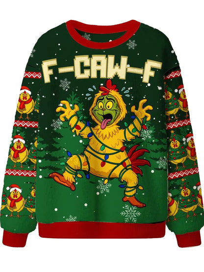 Men's Retro F-CAW-F Christmas Printed Sweatshirt