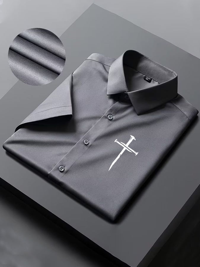 Men's Faith Cross Printed Casual Shirt