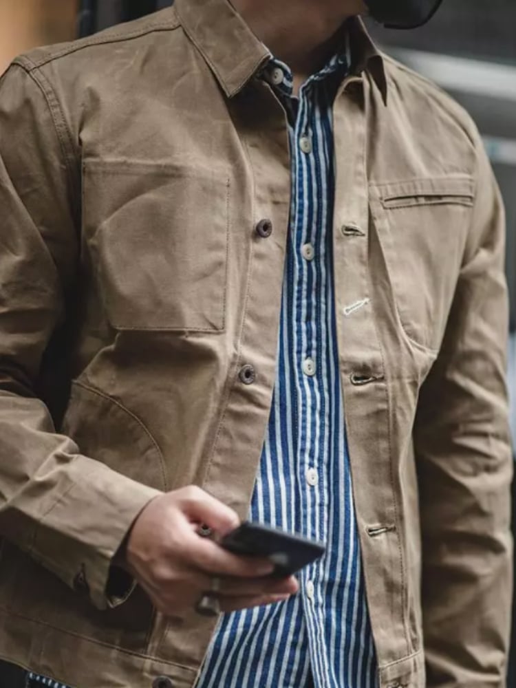 Men's Western Outdoor Vintage Multi-Pocket Jacket