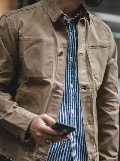 Men's Western Outdoor Vintage Multi-Pocket Jacket