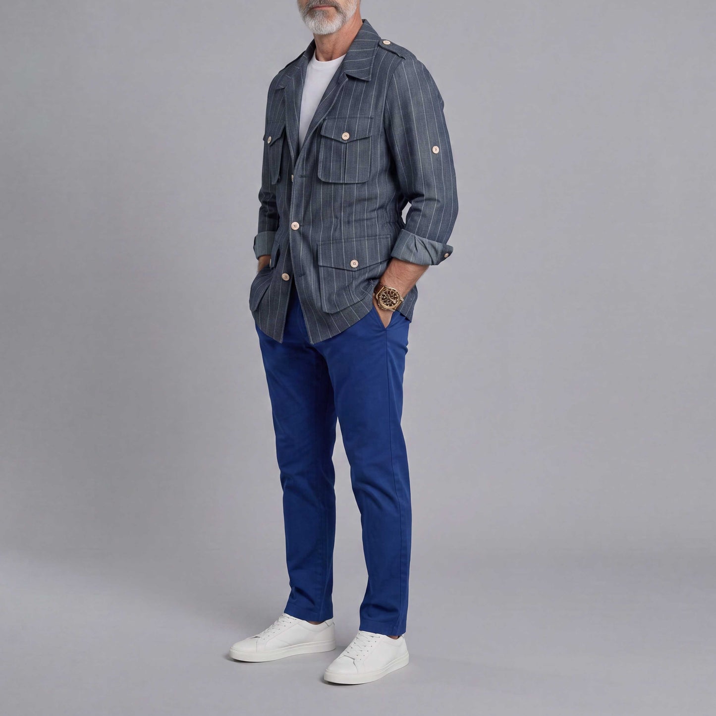 Men's Striped Casual Jacket
