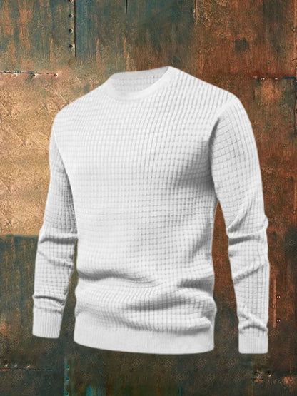 Men'S Retro Square Round Neck Sweatshirt
