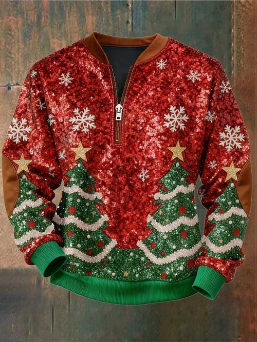 Men's Casual Geometric Color Block Print Sweatshirt