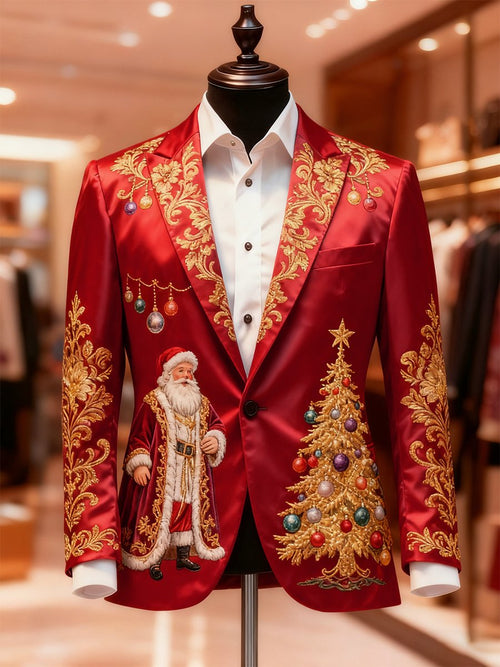 Men's Business Casual Christmas Suit Outerwear