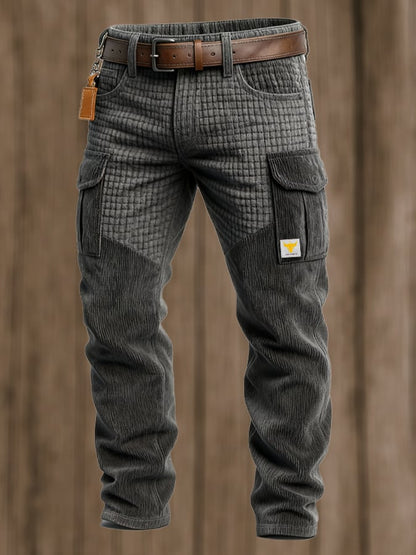 Men's Retro Outdoor Corduroy Multi-Function Pocket Work Pants