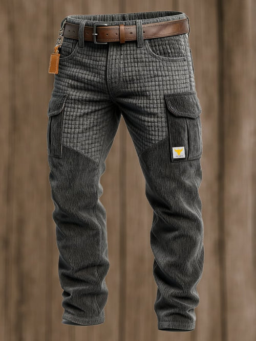 Men's Retro Outdoor Corduroy Multi-Function Pocket Work Pants