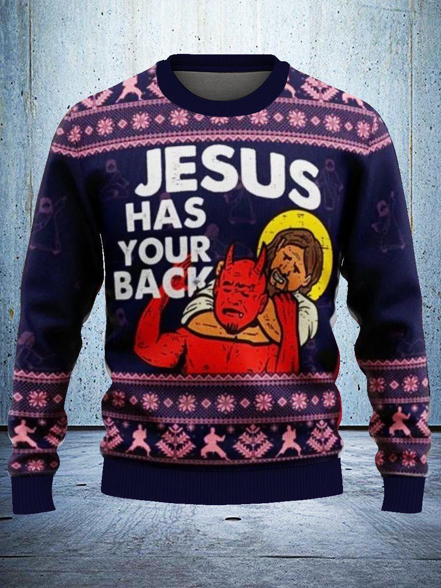 Jesus Protects You In Your Ugly Christmas Sweatshirt