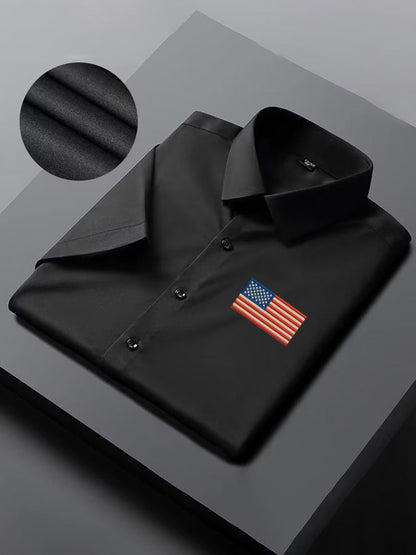 Men's Independence Day American Flag Casual Short Sleeve Shirt