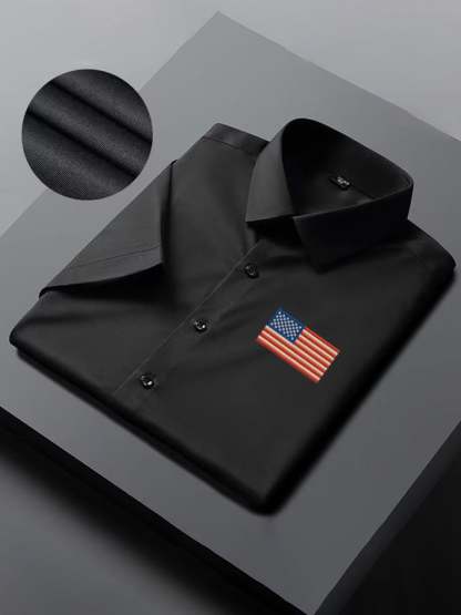 Men's Independence Day American Flag Casual Short Sleeve Shirt