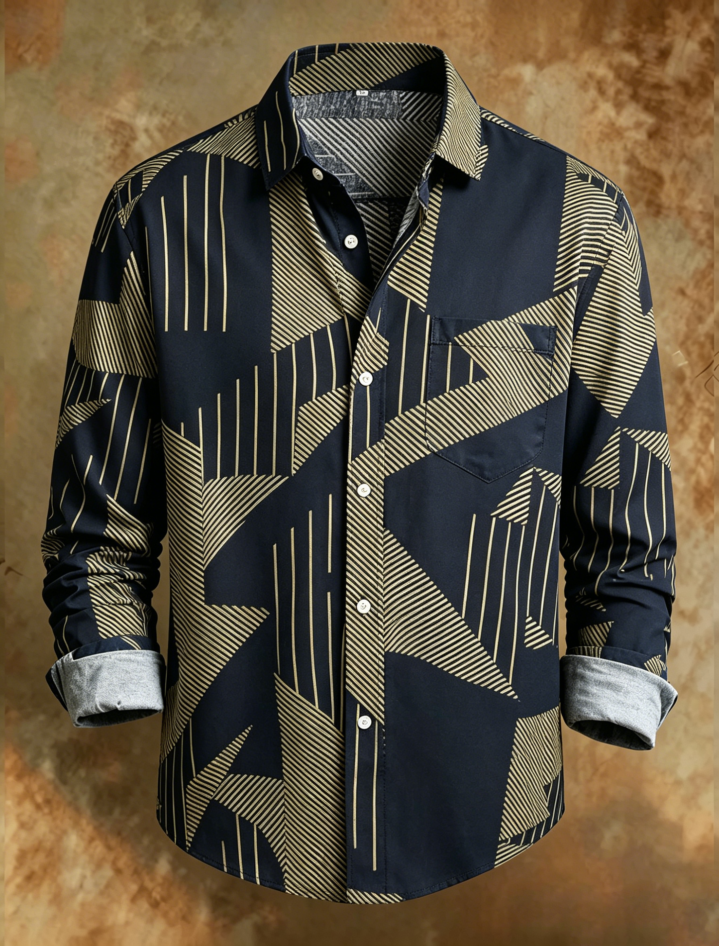 Men's Geometry Casual Classic Button Down Shirt