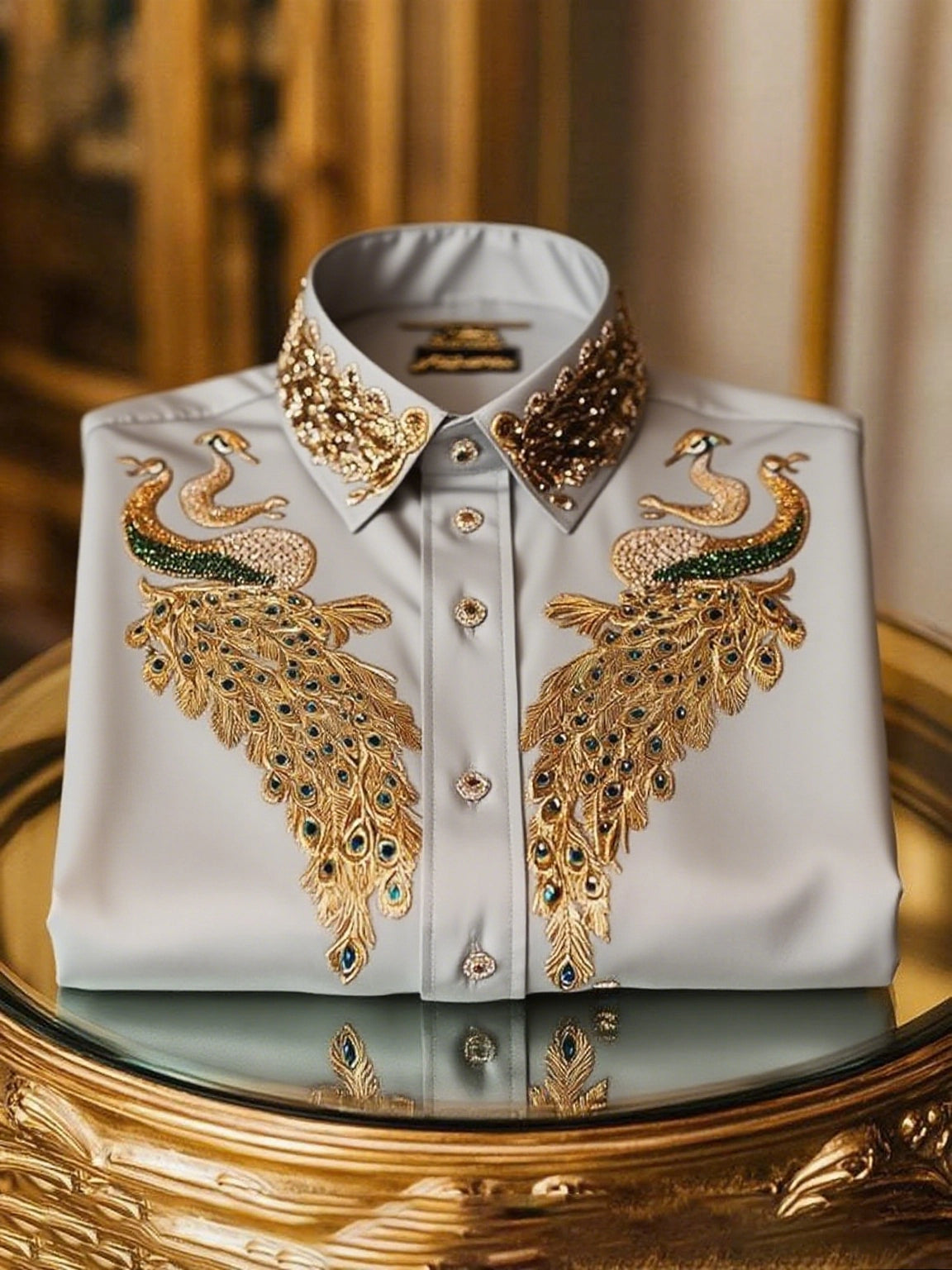 Men's Satin Luxe Long Sleeve Button Down Shirt