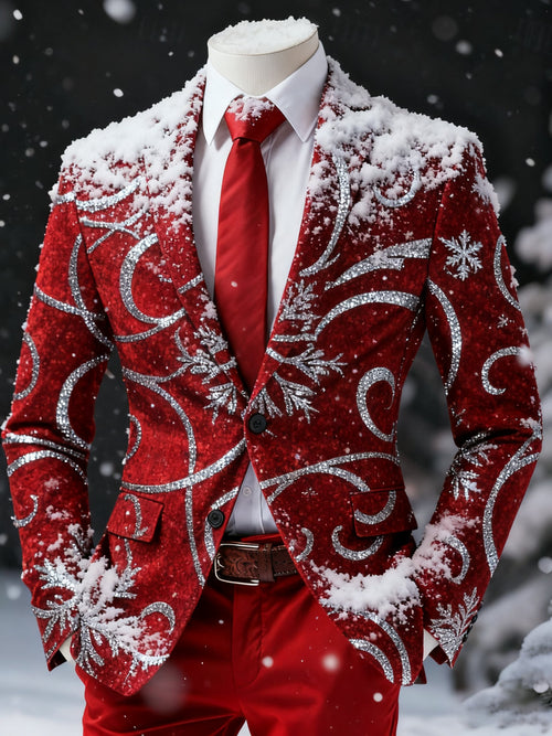 Men's Vintage Christmas Patchwork Casual Jacket