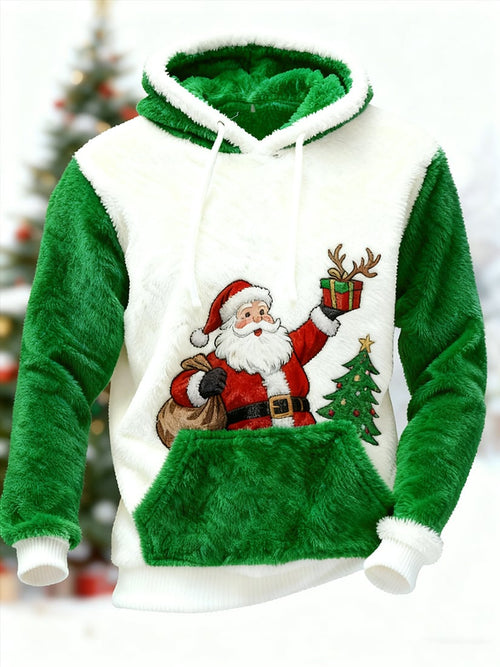 Men's Casual Christmas Comfortable Flannel Warm Hoodie