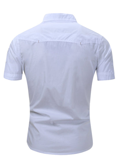Men's Outdoor Casual Cotton Pocket Short Sleeve Shirt