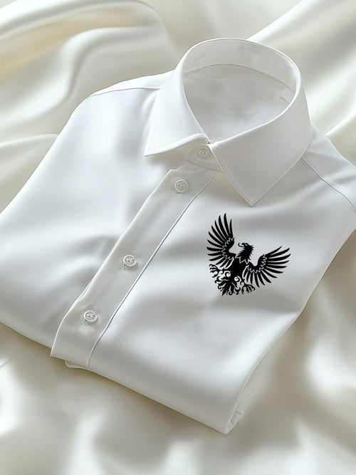 Men's Business Casual Logo Lapel Short Sleeve Shirt