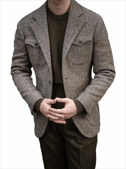 Men's Vintage Pleated Cotton Casual Jacket