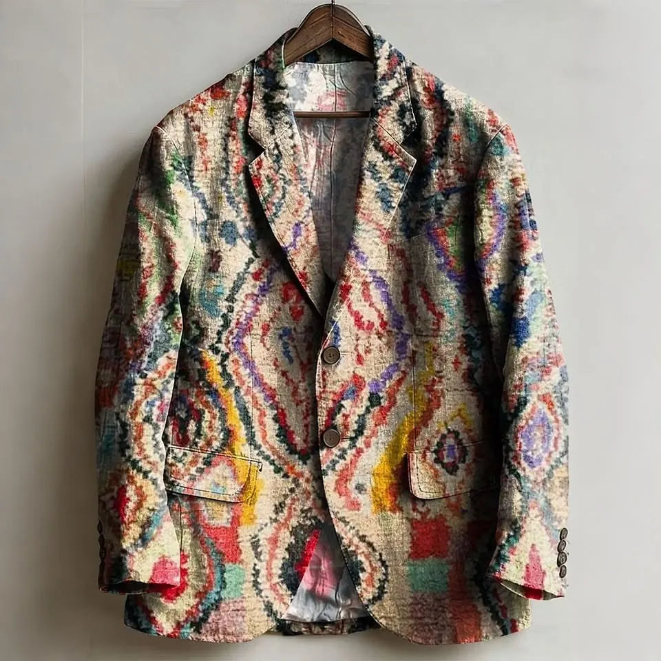 Men's Vintage Bohe Floral Print Casual Blazer
