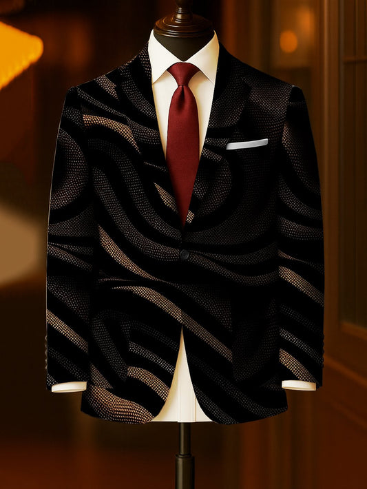 Men's Business Casual Large Pocket Print Blazers