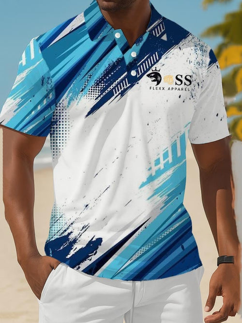 Men's Classic Business Old Money Button Short Sleeve Polo Shirt