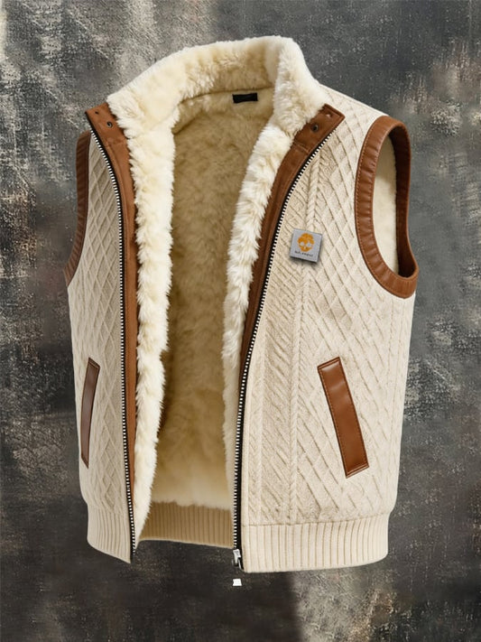 Men's Vintage-Style Faux Suede Outdoor Warm Vest