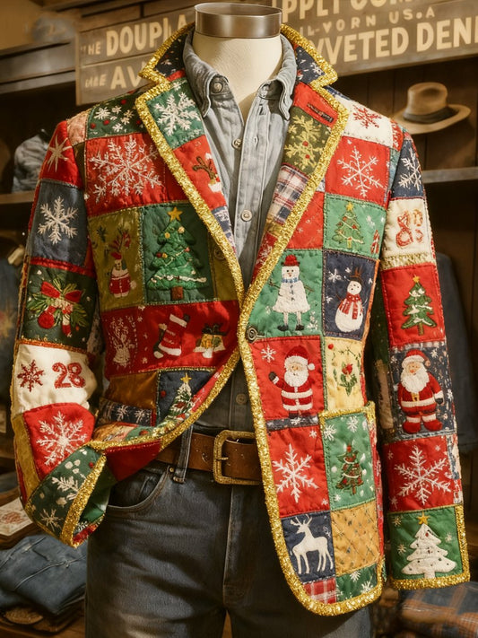 Men's fashionable Christmas lapel suit jacket