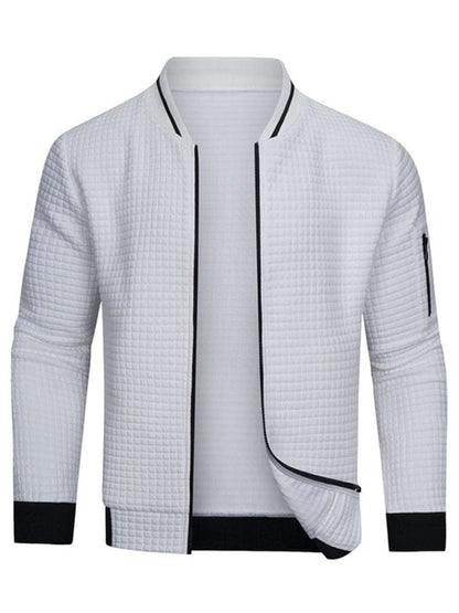 Men'S Casual Plaid Cardigan Sweatshirt