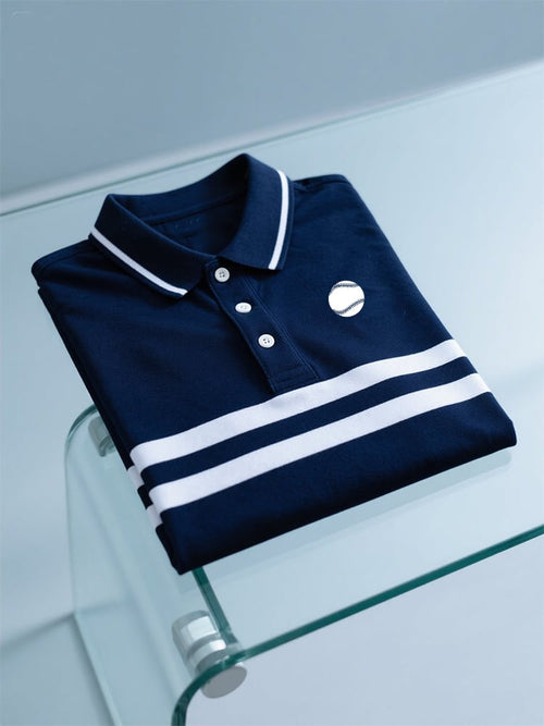 Men's Business Casual Logo Button Short Sleeve Polo Shirt